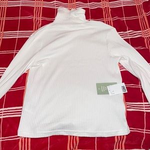 White Turtleneck Top
